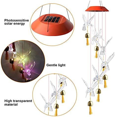 Сончеви ветерници за надвор, LED боја што се менува во боја на ветер со соларна енергија со мобилна разнобојна светлина за затворено