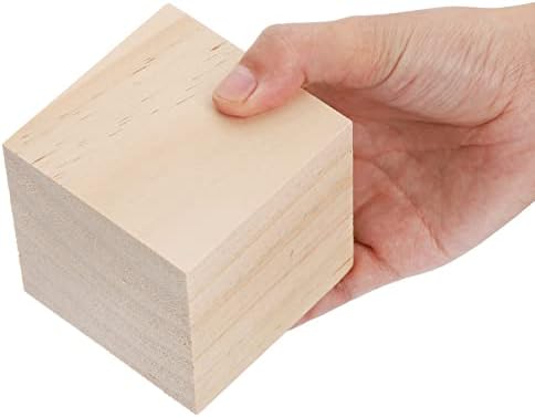 Tosnail 6 пакет 3 инчи униканирани дрвени коцки Дрвени блокови - одлично за занаети