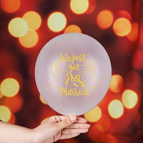 Chenkaiyang 60 парчиња свадбени балони 12 во бели балони честитки за балони латекс балони со 3 ролни балон ленти свадбени украси