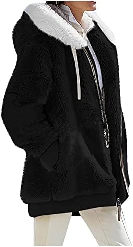 Twgone Зимски руно палта за жени со топло топли шерпа јакни дуксери пулвер плус големина кадифен излез