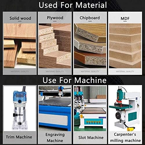 MMDSG Flush Trim Hinge Hinge Morting Sefterate Router Bit, 1/4 инчен Shank Straight Milling Cutter, Tungsten carbide со алатки