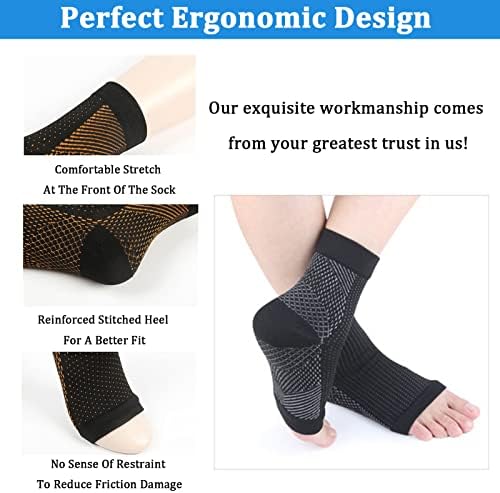 Ikneonei 4pairs Comprex Nune Sneeves, невропатија чорапи за олеснување на болката за нозе, жени смируваат чорапи Плантарни фасцитис чорапи