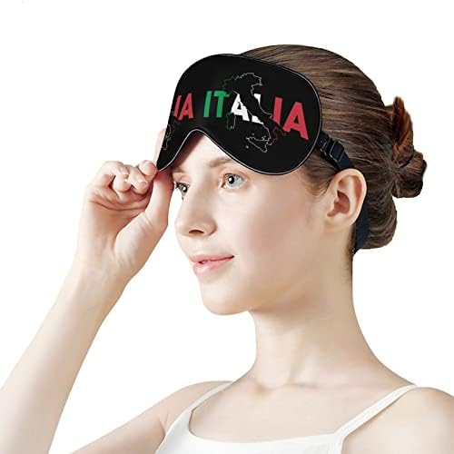 Italia Flag Map Маска за спиење маска мека маска за очи за очи со прилагодлива лента за мажи жени