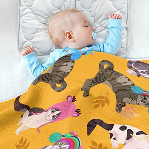 Зимски мачки ќебе за зимски мачки за новороденчиња, примање ќебе, лесен меко залепено ќебе за креветчето, шетач, ќебиња за расадници,