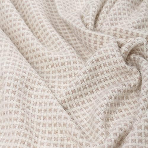 Мозаик Сехура - бебе алпака волна фрли ја ќебето рачно изработено меки топли квадрати дизајн 76 x 54