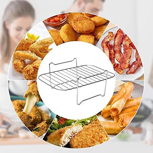 Air Fryer Rack For Double Basket Air Fryers 2 компјутери - Двојна зона Air Fryer Rack - 304 решетка за повеќе слој од не'рѓосувачки