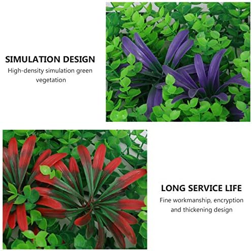 Среќен вештачки растенија на отворено вештачки трева декоративна wallид симулирана зелена wallидна трева ограда зелени растенија за