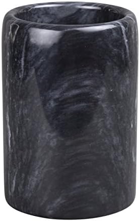 Креативен дом природен црно мермерно пенкало држач за молив за десктоп организатор за домашна бања канцеларија декорација, 3,3
