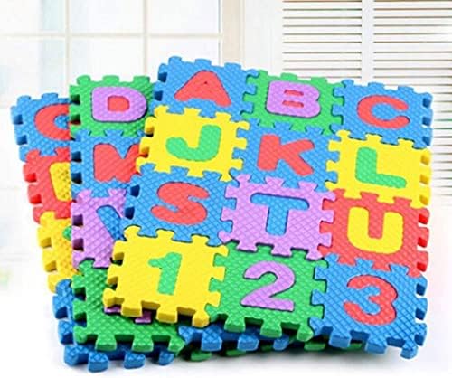 Поди сложувалки, 36 парчиња DIY загатка игра мат ева пена бебе мека подлога под подлога под ползи дигитални и букви играат душеци