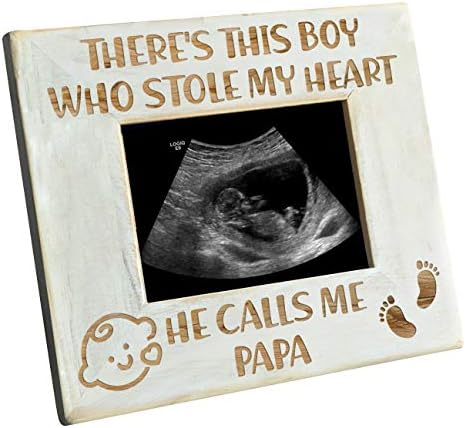 K Kenon Baby Graved Doot Smage Frame - Тука е ова момче што ме нарекува Папа - Вини Пух сонограмска рамка за слики, нова мајка,