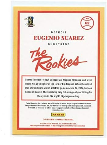 2014 ДОНРУС НА ДОБИТИ 62 EUGENIO SUAREZ DETROIT TIGERS ROKIKIE CARD - Состојба на нане во нов држач