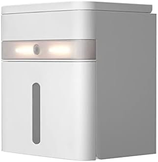 SLSFJLKJ Држач За Тоалетна Хартија Монтиран На Ѕид Со ПАМЕТЕН Сензор LED Осветлување Кутија За Складирање На Ткиво Во Бања Со
