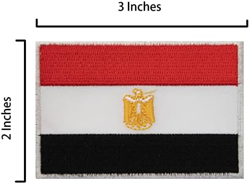 А-Еден 3 парчиња пакувања со пакет со пакувања и сфинкс штит-лепенка+амблем на знамето на Египет, шијте на железо на кошули