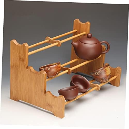 Ciyodo чај сет за складирање решетката за складирање на чашата за преклопување статива облека за сушење решетка за сад за сад за сушење решетката дрвена чаша чаша држ?