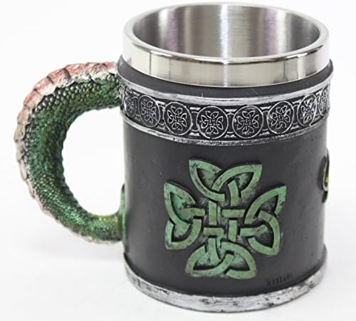Митска зелена кралска змеј кригла змија рачка средновековна колекционерска магична забава за Ноќта на вештерките