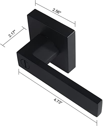 Стилвер 6 пакет - Комплети на рачката на плоштадот за приватност на црната врата - лево и десно современа, реверзибилна, без клуч за