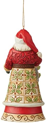 Enesco Jim Shore Heartwood Creek Santa со холи виси украс, 4,72 инчи, повеќебојни за Божиќ