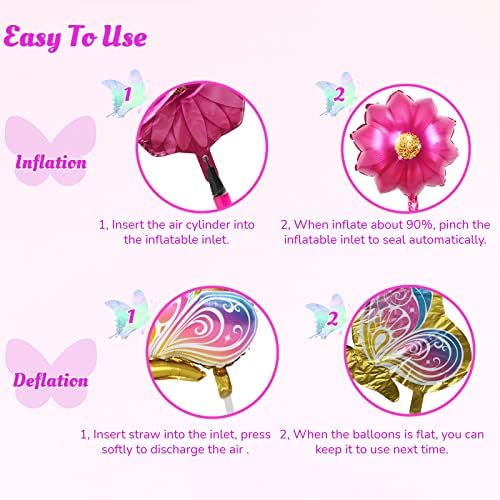 10 Еез Пеперутка Цвет Балони-Гигант Алуминиумска Фолија Балон За Среќен Роденден Пеперутка Партија Украси Пролет Цветни Тема