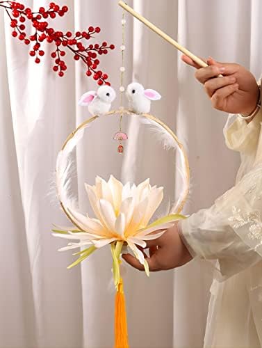 Денот на Денот на Xuansn, присутен DIY Кинески традиционални рачно изработени фенер Божиќни украси Антички преносен фенер （2 парчиња