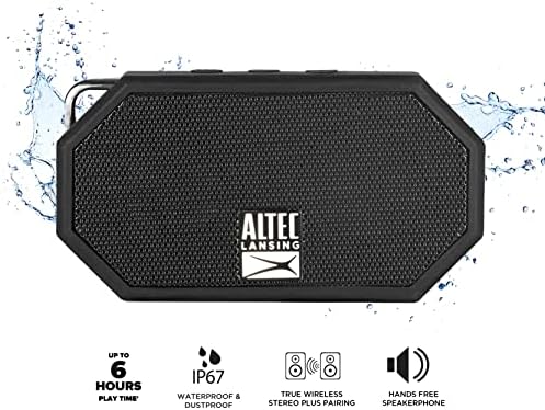 Altec Lansing Mix 2.0 - Водоотпорен Bluetooth звучник и Mini H2O - Водоотпорен Bluetooth звучник, IP67 овластен и плови во вода, компактен