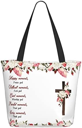 Сенролан Библијата торба Христијанска еднократна торба за шопинг Инспиративен писание за подароци за жени за жени