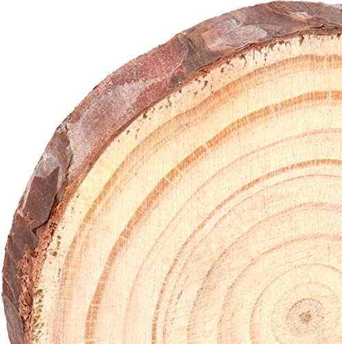 Soujap 12 парчиња 6-7 инчи природни парчиња дрво, недовршени парчиња дрвени со кора од дрвја, дрвени кругови за занаети, DIY уметности,