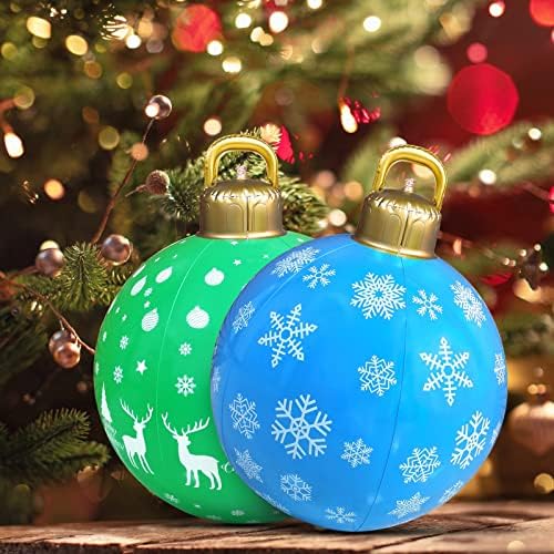 Arystk 24 инчи гигантска Божиќна ПВЦ на надувување топка на отворено украс надувување Божиќ украс на отворено градинарска елка украс