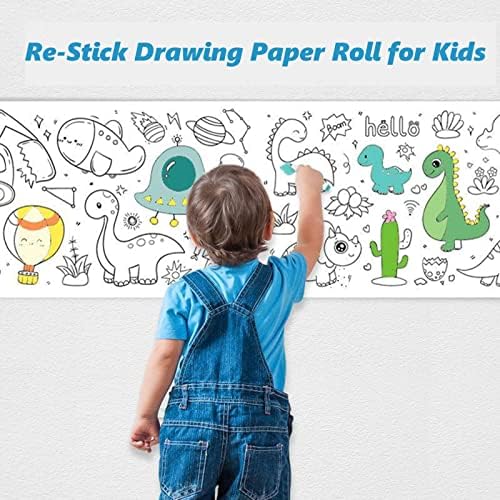 Детска ролна за цртање, хартија за цртање за деца, 118 × 11,8 DIY сликарство за цртање во боја за полнење, хартија за цртање за