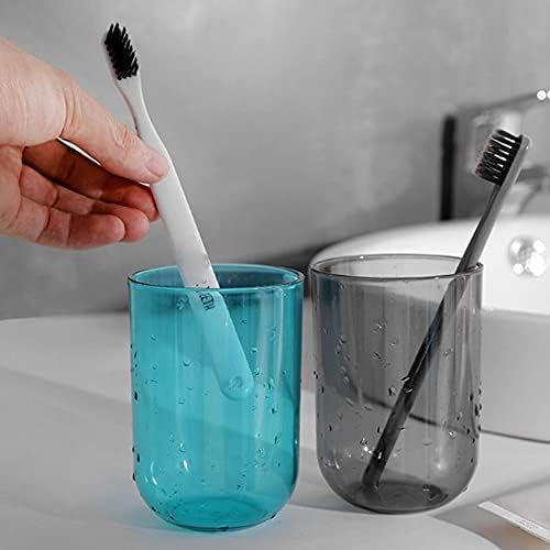 Амајајш држачи за четки за заби 2 парчиња транспарентна чаша за миење на устата едноставен стил гаргара чаша со рачка четка за