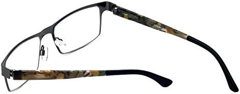 Калабрија 5961 Метални очила за читање на камуфлажа за мажи пролетуваат еден читател на електрична енергија со прилагодливи влошки за