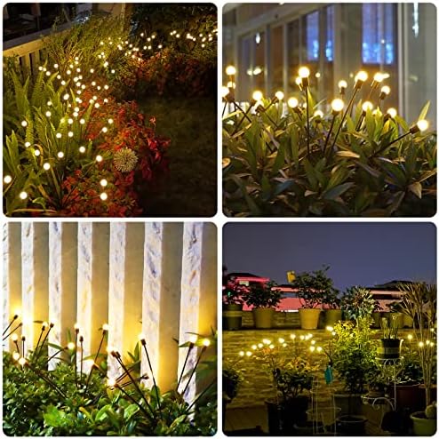 Светла светла соларна надворешна, соларна градинарска светлина ориз, надграден 32 LED соларни напојувани светла светла пејзаж светла