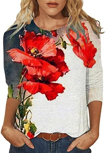 Женска обична маичка со долги ракави со долги ракави, основни лабави тунични врвови, обични кошули за жени