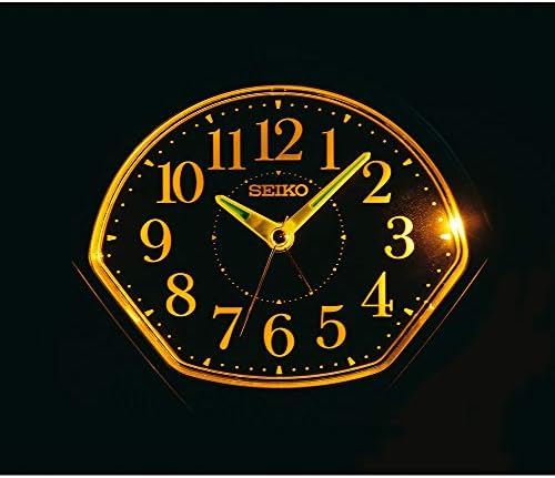 Seiko Clock KR511S Табела Часовник, будилник, аналогни, автоматски сензор за светлина, сребрена металик, Големина на производот: 4,6 x 6,1 x