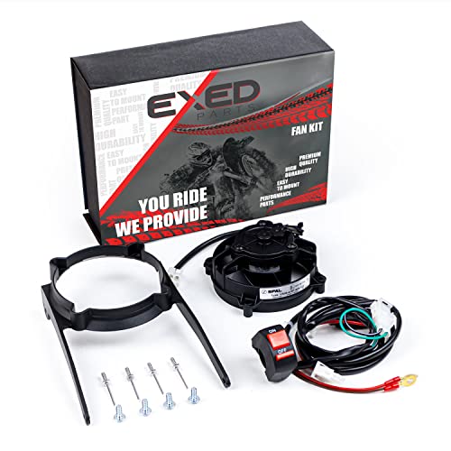 EXED Делови: Оригинален Вентилатор ЗА Ладење На Радијаторот SPAL И Комплет За Монтирање ЗА KTM и Husqvarna, Со Прекинувач за ВКЛУЧУВАЊЕ/Исклучување, Модели На Нечисти Велосип