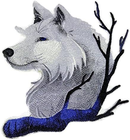 Надвор од природата ткаени во навои, неверојатно животинско царство [зимски волк] [обичај и уникатно] везено железо на/шие