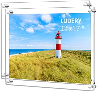 Ludery 8x8 чиста акрилна wallидна монтирање лебдечка рамка за слика, чиста акрилна фото рамка за wallид, рамка за рамки на слики за сертификат
