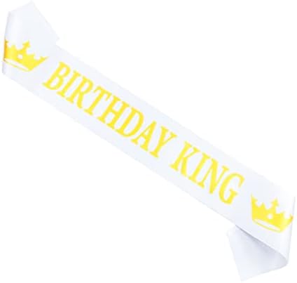 Кралот за роденден на Skjiayee, кралот Саш, бел роденден со златна фолија за материјали или машка роденденска забава и украси 18 -ви 21