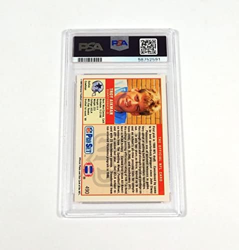 1989 Pro Set 490 Troy Aikman Rookie RC PSA 8 оценета фудбалска картичка NFL Proset Dallas Cowboys