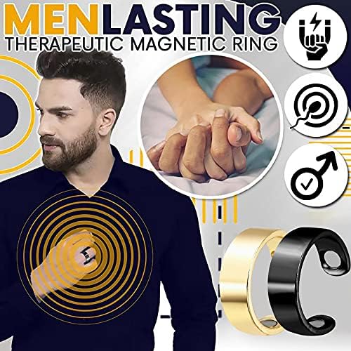 Прстен DBYLXMN MANLASTING Прилагодлив отворен магнет бакар не'рѓосувачки елегантен прстен Челик терапевтски прстени за прстени за жени