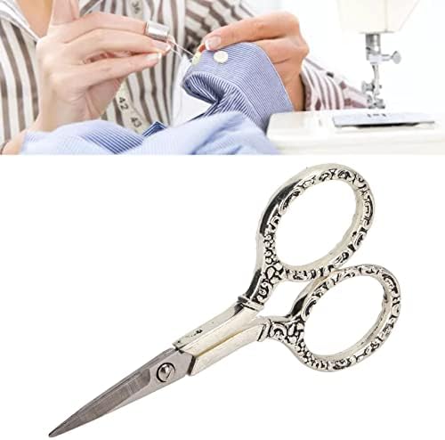 Гроздобер ножици во европски стил, ножици за везови Исклучителни врвови од не'рѓосувачки челик ретро ножици со ножици за шиење на ланец за шиење, везови, игла