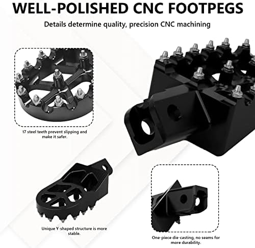 Анксин стапало за стапала Моторцикл Универзален CNC FOOTPEG FOOTSTREST за CRF XR KLX 50 70 110 CT200U M2R SDG DHZ KAYO PIT BIKE - Црна