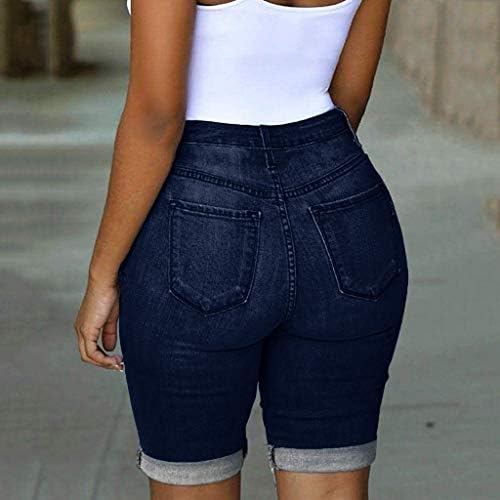 Gdjgta жени искинаа дупки од фармерки тексас панталони панталони женски високи половини потресени кратки фармерки дами се протегаат тенок фармерки