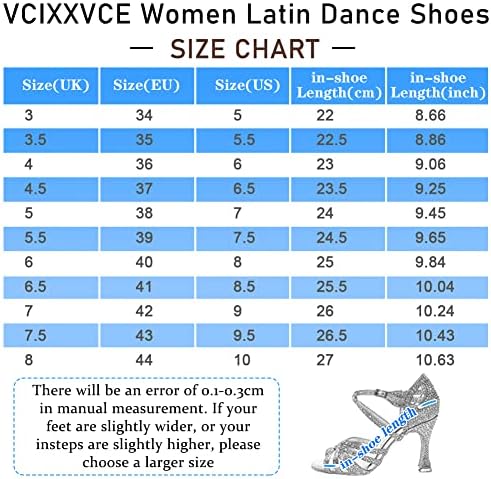 Vcixxvce жени rhinestone латински танцувачки чевли сатен отворено пети салса салса танго чевли за танцување, модел L377