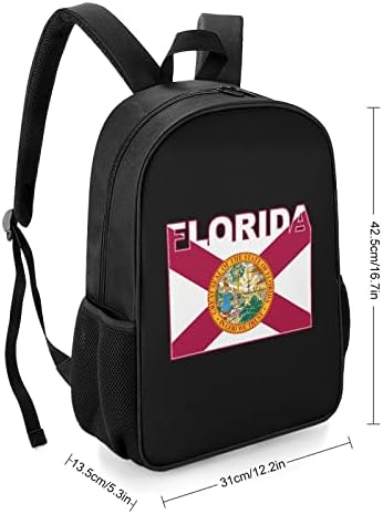 Државно знаме на Флорида, унисекс ранец, лесен ден, модна торба за рамо со џебови со шише со вода
