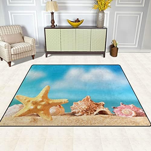 Baxiej Голема мека подрачје килими Seashell и starвездички расадник плејматски килим за деца кои играат соба за спална соба дневна соба
