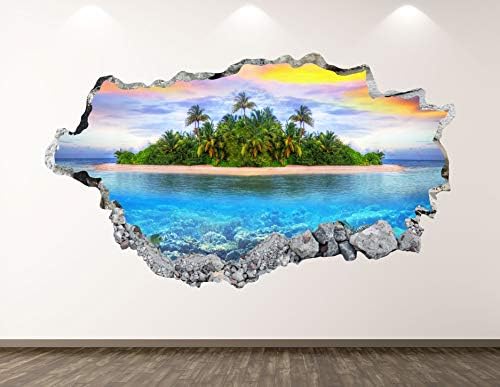 Западниот планински море островски wallиден декоратор за уметности 3Д разбиена океанска налепница uralидална детска соба обичај подарок BL92