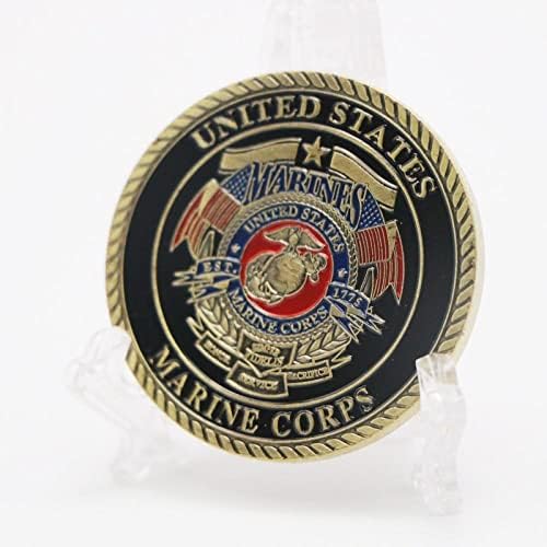 Навивачите На Американската Армија Монета Американски Орел Корпус Меморијален Дужд Монета Лојална Војна Куче Насликани Монета Предизвик