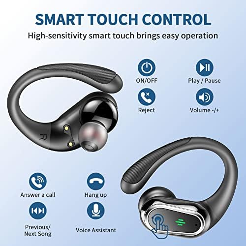 Безжични Слушалки За Слушалки Bluetooth 5.3, 50h Playtime Преку Ушни Пупки Со Микрофон За Поништување На Бучава, LED Дисплеј, Стерео Бас Bluetooth