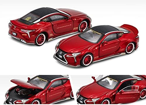 LC500 lb работи RHD Red Met. со јаглерод врвот и графичко ограничено издание на 1200 парчиња 1/64 Diecast Model Car By ERA Car LS21LC2201