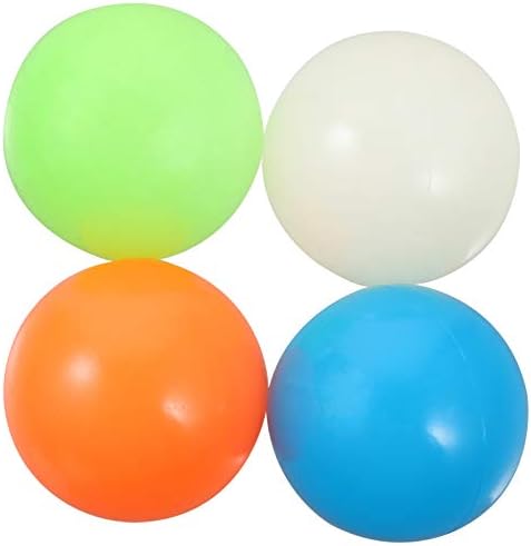 Yarnow 4 парчиња 45мм wallидни тавани Лепливи топки Флуоресцентни стрес топки играчки бавно растечки играчки подароци за деца возрасни